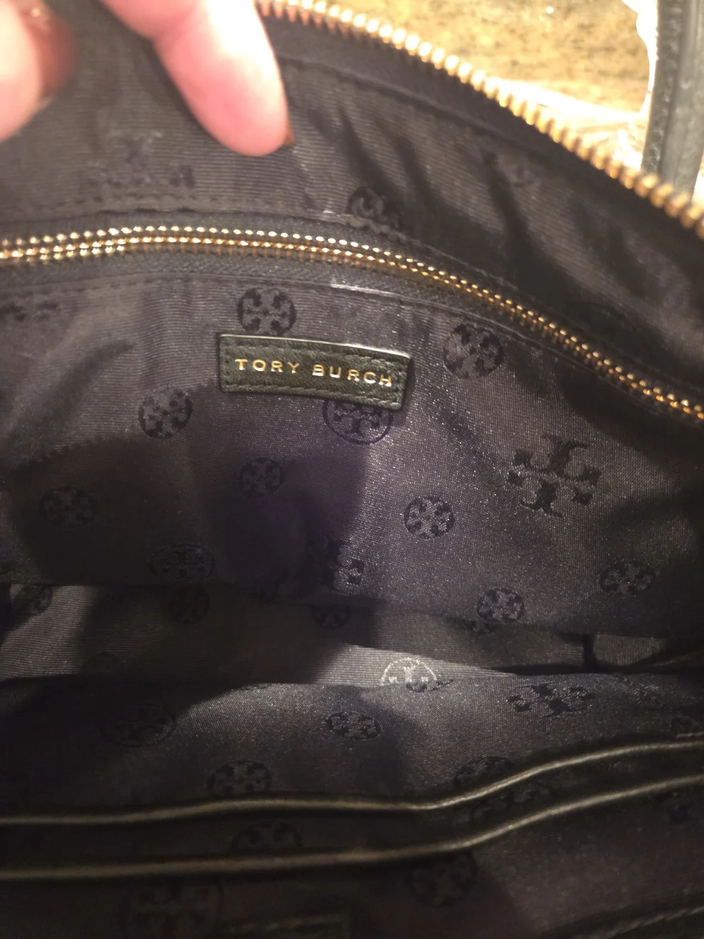 Tory Burch Black Leather Satchel with Matching Wallet
